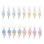 16Pcs 8 Colors PVC Mobile Dustproof Plugs, with Alloy & Resin, Jellyfish, Golden