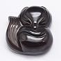 Natural Ice Crystal Obsidian Carven Pendants, Fox