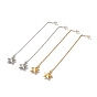 304 Stainless Steel Long Chain with Star Dangle Stud Earrings, Long-Lasting Plated for Women
