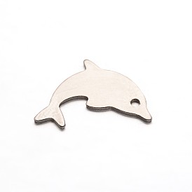 Дельфин 304 подвески из нержавеющей стали, 17.5x11.5x0.8 мм, отверстие : 1 мм
