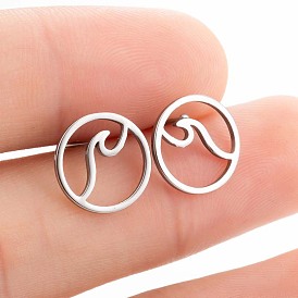 Hollow Round Heart-shaped Stainless Steel Earrings - Unique Fashion Jewelry