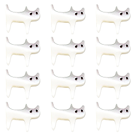 12Pcs Natural Trochid Shell/Trochus Shell Beads, Cat Shape