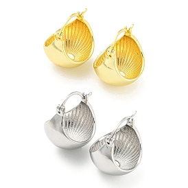 Латунные круглые серьги-кольца с покрытием стойки, без свинца и без кадмия