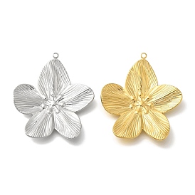 304 Stainless Steel Pendants, Flower Charm