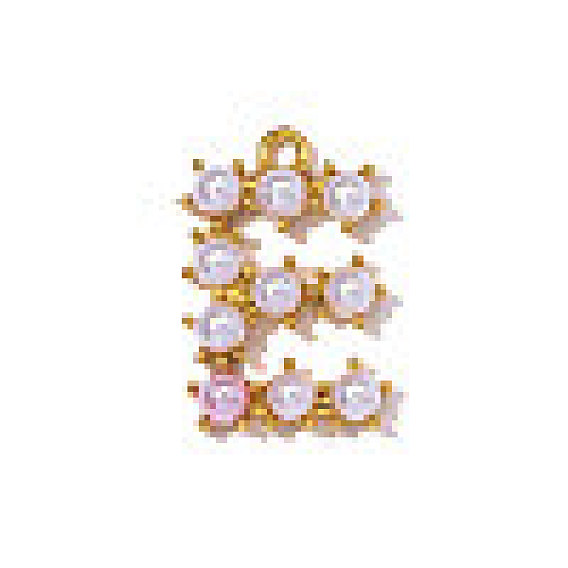 304 подвески из нержавеющей стали, с абс пластмассовой имитационной жемчужиной, ионное покрытие (ip), реальный 18 k позолоченный, зеркальная полировка