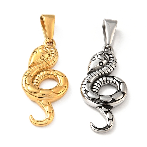 PVD Vacuum Plating 304 Stainless Steel Pendants, Snake
