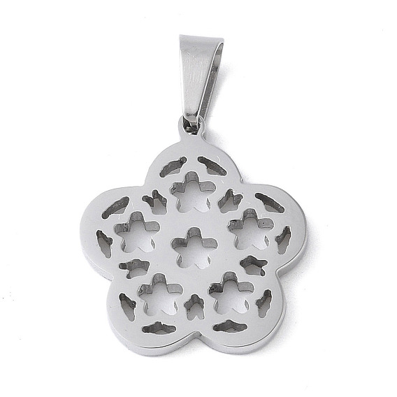 304 подвески из нержавеющей стали, полые цветок прелести, анти-тускнение