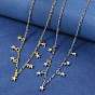 Ожерелья со звездами из латуни с прозрачным фианитом и прозрачным фианитом, цепочки Фигаро для женщин, стойки покрытие, без кадмия и без свинца, долговечный