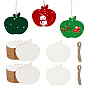 Яблоко незаконченные деревянные подвески для живописи, пирография, домашнего декора, с джутовым шнуром