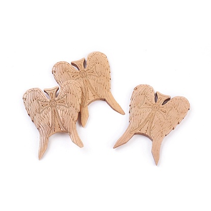 Кабошоны из тополя, крест с крылом