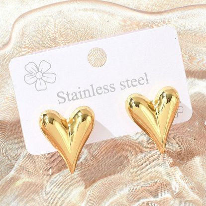 304 серьги-гвоздики из нержавеющей стали для женщин, сердце
