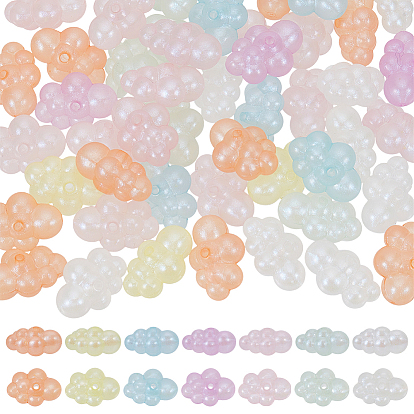 60 шт прозрачные акриловые бусины, облако, светящиеся бусы, светится в темноте