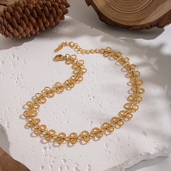 Европейский стиль 304 Цепочка из нержавеющей стали с четырьмя звеньями клевера для женщин
