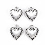Подвески из сплава в тибетском стиле, без свинца и без кадмия, сердце