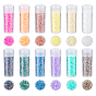 120g 12 couleurs perles de rocaille en verre, opaque couleurs arc en ciel, cylindre