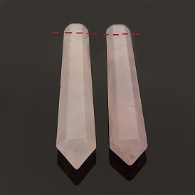 Natural Rose Quartz Pointed Pendants, Faceted, Bullet