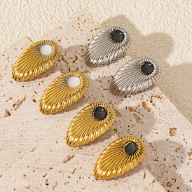 304 серьги-гвоздики-капли из нержавеющей стали, с эмалью