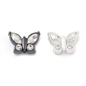Alloy Beads, with Rhinestone, Butterfly