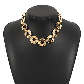 Ожерелья из плоских круглых звеньев из железа и сплава для женщин