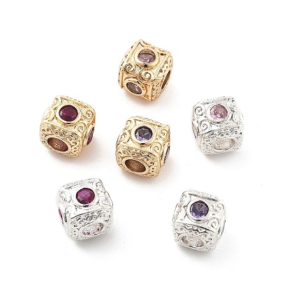 Латунные микро проложить кубического циркония бусы, долговечный, стойки покрытие, кубические