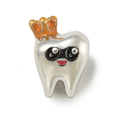 925 стерлингового серебра европейских бисер, бусины с большим отверстием, зуб и коронка