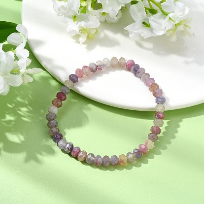 Эластичные браслеты из натуральных бусин турмалина в форме цветка сливы для женщин, рондель