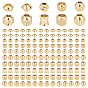 150Pcs 10 Style Brass Beads, Long-Lasting Plated, Cube & Column & Bicone & Round & Rondelle
