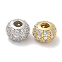 Стойки обшивки латунь микро проложить кубического циркония бусы, долговечный, без свинца и без кадмия, рондель
