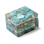 Transparent Resin Gift Boxes, with Dyed Natural Imperial Jasper and Magnetic Clasps
