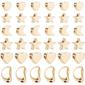 48 латунные бусины шт., долговечный, звезда, луна и сердце