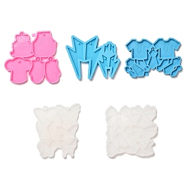 Hat/Clothes/Butterfly/Lightning Bolt/Bowknot DIY Silhouette Silicone Molds, Resin Casting Molds, for UV Resin, Epoxy Resin Craft Making