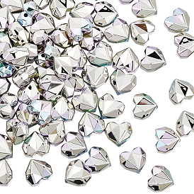 100 шт. УФ-покрытие непрозрачные CCB пластиковые шарики, радужный, сердце, граненые