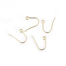 304 Stainless Steel Earring Hooks, Ear Wire, with Horizontal Loop