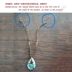 Collar colgante de murano hecho a mano con cadenas de cuentas de semillas para mujer, corazón y rombo y lágrima y ovalado y redondo plano