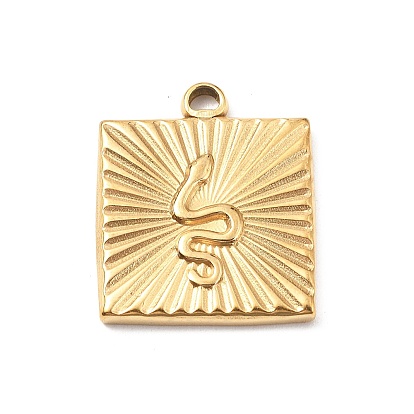 304 подвески из нержавеющей стали, квадрат с подвеской в виде змеи