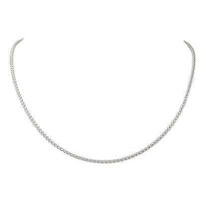 2.5мм 304 ожерелья из нержавеющей стали с цепочкой из пшеницы, с 201 цепными бирками из нержавеющей стали, не тускнеет