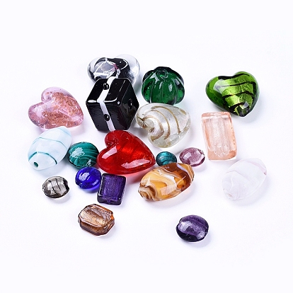 Mixed Style Handmade Lampwork Glass Beads, Mixed Shapes