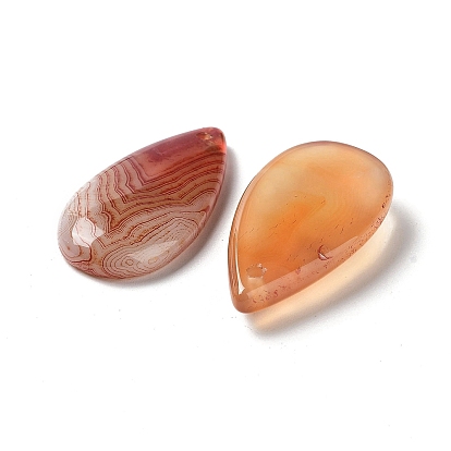 Dyed & Heated Natural Agate Pendants, Teardrop Charms