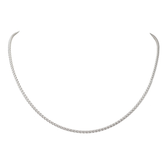 2.5мм 304 ожерелья из нержавеющей стали с цепочкой из пшеницы, с 201 цепными бирками из нержавеющей стали, не тускнеет