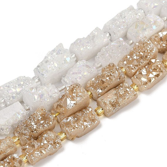 Гальванические натуральный druzy шарики агата стренг, прямоугольные, с бисером