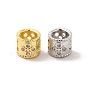 Brass Micro Pave Cubic Zirconia European Beads, Large Hole Beads, Column