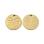 Ion Plating(IP) 316L Stainless Steel Pendants, Real 18K Gold Plated, Flat Round Charm