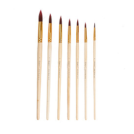 Painting Brush Set, Nylon with Wooden Handle and Nickel Plated Copper Pipe, for Watercolor Painting Artist Professional Painting