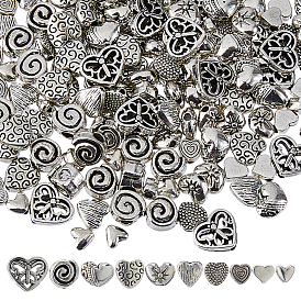 200 шт 10 стили бусины из сплава в тибетском стиле, без кадмия и без свинца, сердце