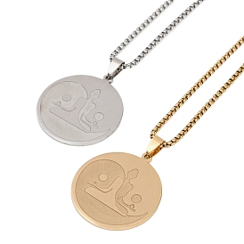 201 плоские круглые кулоны из нержавеющей стали для медитации и йоги