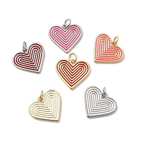 Латунь эмаль подвески, сердце, с прыжковых колец, настоящий 18k позолоченный/платиновый, стойки покрытие, долговечный, без кадмия и без свинца