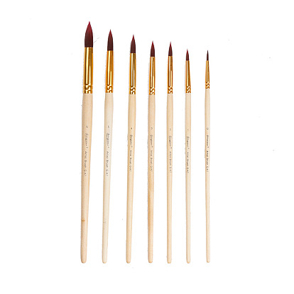Painting Brush Set, Nylon with Wooden Handle and Nickel Plated Copper Pipe, for Watercolor Painting Artist Professional Painting