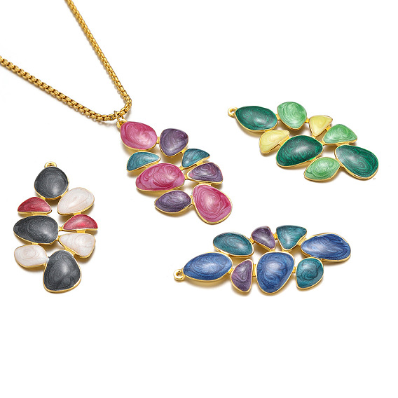 Шкентели нержавеющей стали, с эмалью, золотые, очарование слезы