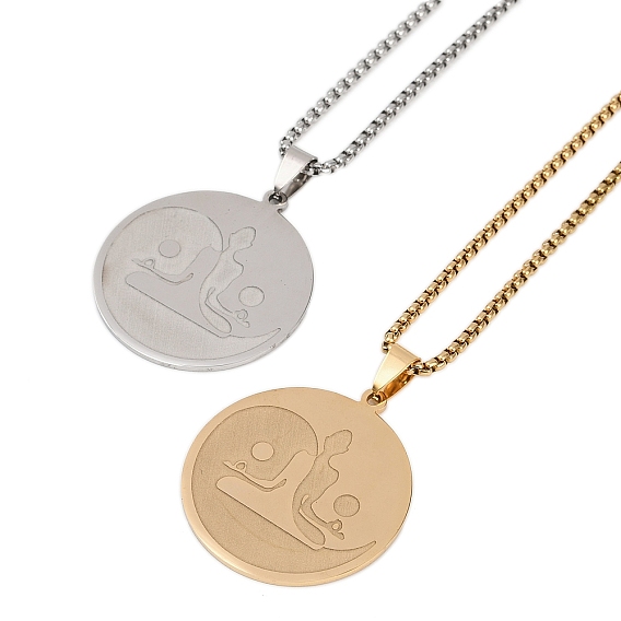 201 плоские круглые кулоны из нержавеющей стали для медитации и йоги