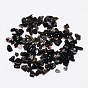Натуральный черный камень чип бисер, нет отверстий / незавершенного, 2~8x3~5 мм